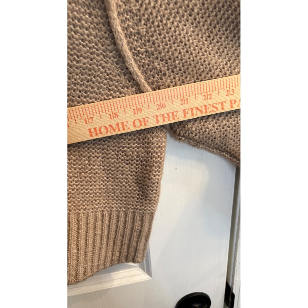 Elodie Womens Tan Cropped Turtleneck Sweater Size Small Chunky Knit Ribbed Trim‎ - Picture 6 of 7